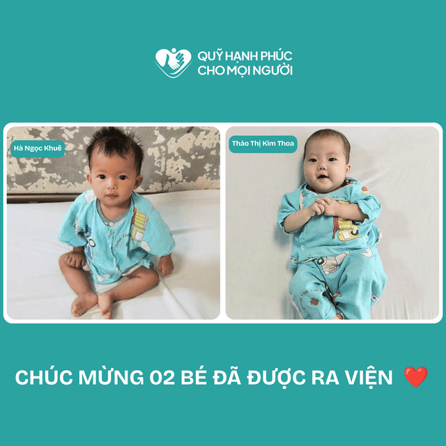CHÚC MỪNG BÉ THÀO THỊ KIM THOA VÀ HÀ NGỌC KHUÊ (CA SỐ 600 & 613) ĐÃ ĐƯỢC RA VIỆN ❤️
